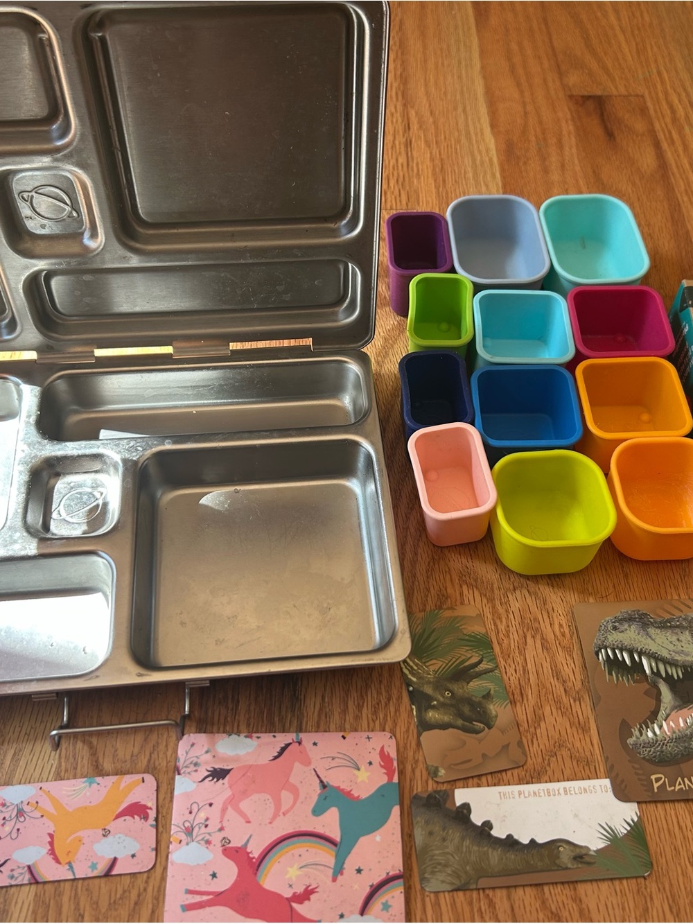 Planet Box, Lunch box, Silicone Stackable Snack Cups and pink bag pack